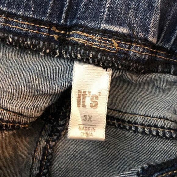 It's Denim Womens Distressed Denim Shorts Cut Off Pull On Size 3X - Picture 3 of 4